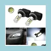 Car Bulbs 2Pcs H27 880 881 Led Lamp Drl Fog Bb 30Smd 4014 Car Lights Daytime Running Day Driving 12V Vehicle External Drop Delivery Dhv4B