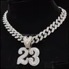 Подвесные ожерелья подвесные ожерелья Мужчины Женщины хип -хоп № 23 Ожерелье с 1 м хрустальной кубинской цепной цепью.