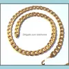 Kedjor tung klassisk mens 18k real gul fast guldkedja halsband 23 6 tum 10mm sqckftu queen66 droppleverans 2022 smycken halsband otnbz