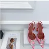 Pumpar skor sandaler klär sko fabrikskor kristall-utsmyckad spänne marinblå fläck spol klackar för kvinnor häl lyxys designers kväll slingback sandal
