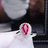 Anelli a grappolo H919 Anello con rubino rosso naturale da 1,03 ct Diamanti Gioielli Anniversario Donna Per donna Fine