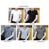 Men's Suits 1576 Browon 2022 Zomer Nieuwe Aankomst Mannen Kleding Dunne Effen Kleur Casual Slim Fit Korte Mouw Tops Mode Katoen