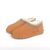 Botas de inverno de designer de pele de pele de neve Tasman chinelo de salto baixo macio mules botas de couro real para mulher botas 35-45