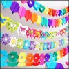 Party Decoratie Party Decoratie Colorf Paper Garland Happy Birthday Decorations Banner Vlag Wedding Hang Pennants Decor Supplies F DHIYB