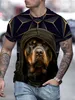 T-shirt da uomo T-shirt da uomo Monkey Animal Pattern O-Collo Stampa Nero 3D Big Street Party