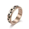 Banda de anel de pata de cão de aço inoxidável aliviando anéis giratórios rotativos para homens homens de joias de moda de ouro rosa presente