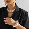 Pendant Necklaces IngeSight.Z Exaggerated Big Pearls Choker Necklace For Women Personality Elegant White Pearl Beaded Bride Jewelry Collares