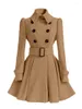 Damen Trenchcoats Dame Casual Business Wolloberbekleidung Herbst Mode Winter Vintage Frau Wollmantel Klassisch Lang Mit Gürtel Büro