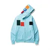 Bapesta Mens Hoodies Camuflagem Design Vermelho Amarelo Azul Splicing Fleece Sweater Plus Size 3Xl Zipper Sweater Amantes Moletons Designer Moda 784 Bapes Hoodie