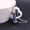 Pendant Necklaces Drift Bottle Cone Chakra Reiki Healing Crystal Beads Inside Necklace Wholesale Charms Vintage Jewelry Women Men