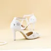 Sandali estivi a punta perla catena scarpe da sposa col tacco alto scarpe da sposa sexy tutto-fiammifero abito da banchetto regalo per adulti Sanda femminile di grandi dimensioni