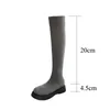 Stiefel 2023 Winter Herbst Frauen Plattform Über Das Knie Damen Stretch Gestrickte Socken Lange Slip Auf Dicken Boden Schuhe Frau