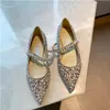 Düz Ayakkabı Tasarımcıları Ayakkabı Fabrikası Ayakkabı İnci Saçlı Ayak Parçaları Kadınlar Lüks Baily Ballet Gemli Damızlık Damızlık Ankol Rhinestone Boncuklu Mary Jane Slip