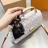 2022 New Evening Bags Checkerboard 핸드백 숄더백 여성 토트 지갑 크로스 바디 패션 편지 인쇄 술 장식 플랩 메탈 HASP 크로스 바디 지갑 파우치