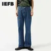 Jeans da uomo IEFB Blue Jeans da uomo 2022 Nuova moda coreana Lavaggio personalizzato Pantaloni a zampa d'acqua Streetwear Tide Denim Pantaloni lunghi casual T221102