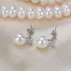 Anhänger Halsketten Dainashi Mode 925 Sterling Silber Hochzeit Schmucksets für Frauen echt weiß natürlicher Süßwasserperl 78 mm Brot 221104