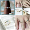 Cluster Rings Sterling Sier Ring For Women Sea Pattern Larimar Tanzanite White Topaz Gemstone Gold Plated Fine Jewelry Lmri144 Clust Dhr1H