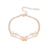 Roestvrijstalen vlinder Bracelet Rose Gold Chain Frosted Charms Women Fashion Jewelry Gift