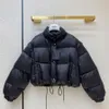 Jaqueta de grife feminina com letras Budge lantejoulas de inverno no parkas para jaquetas femininas casacos cintura ajust￡vel Streetwear Windbraker Size S-L