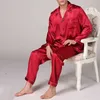 Nachtkleding voor heren Klassieke satijnen pyjama voor heren Nachtkleding met lange mouwen Grote maten Zijdesatijnen pyjama voor thuis Nachtkleding Loungewear Homewear T221103