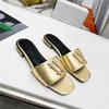 2022 Designer VersaiceITY Pantofole da donna maschili Scarpe in pelle color carne Tacco medio di sandali FFN