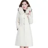 Kvinnors p￤ls 2022 Vinterimitation Mink Velvet Coat Kvinnors mitten av huven Slim-Fit Big Collar Thick Warm Plush Coats Kvinna