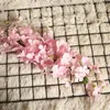 Flores decorativas de 6pcs de 105 cm de comprimento Hydrangea Vine Silk Flower Wall Wedding Decoration Home Artificial Display Fake