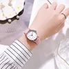 Armbanduhren Mode Paar Uhren Casual Runde Zifferblatt Quarz Lederband Handgelenk Für Männer Koreanische Version Damen Uhr Reloj Hombre