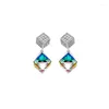 Серьги для глифов Crystal Stone Square Design Sergring Studs Color Elegant Fashion Women Jewelry Girl Gifts SHR002