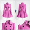 Женские траншеи Coats Lady Casual Business Woolen Outerwear Осенняя мода зимняя винтажная женщина шерстяное пальто Классик длинные с поясом офис