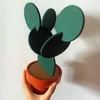 Tovagliette a forma di cactus Cuscinetti antiscivolo per tazze Isolati in feltro rotondo Stile fai-da-te Decorazioni per l'home office creativo Artigianato d'arte Tovaglietta