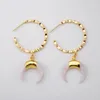 Orecchini pendenti BOROSA Natural White Shell Crescent per le donne Fashion Moon Sea Earring Gold Hoop Jewelry HD0185