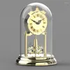 Relógios de mesa American Metal Pendulum Clock silencioso moderno de luxo relógios idéias de presente de decoração de quarto de estar