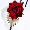 Gothic Style Rose en dentelle bandeaux Halloween Party Flower Bronze Bronze Bell Lace Hair Accessoires pour filles