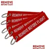 Porte-clés Longes Supprimer avant le vol Chaveiro Porte-clés pour voitures Rouge Fobs OEM Porte-clés Bijoux Aviation Tag Chaînes de broderie 5 Dhx1W