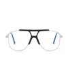 Sonnenbrillen Frames Mode Mode gro￟e Piloten klare Brillen Anti-Blau Big Eyewear kurzsichtige transparente Brille f￼r Computer