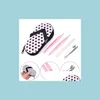 Nail Art Kits 4 Pieces Manicure Set In Pu Sandal Case With Box Travel Kit Nail Care Clipper Scissors Grooming Tool Pedicure Drop Del Dhj1Q