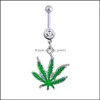 Other Green Navel Piercing Belly Button Ring Industrial Percing Drop Delivery 2022 Jewelry Body Dhl7K