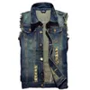 Hommes gilets belle déchiré Jean veste Denim gilet Hip Hop manteaux gilet hommes Cowboy marque sans manches mâle réservoir grande taille 6XL