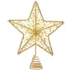 Juldekorationer 1 PC Xmas Tree Decoration Topper Star Golden