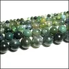 Stone 8mm all'ingrosso Must Grass Agat Naturale Rotonde Perle verde sciolte per gioielli che producono 4/6/8/10/12 mm Bracciale fai -da -te filo 15,5 dhtc0