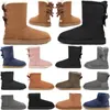 2022 HOT SELL AUS Classical Design L Bow U Boots Women Snow Boots Bowknot حافظ على أحذية خروف من جلد الشتاء القصيرة الشتوية القصيرة
