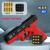 Gun oyuncakları colt otomatik kabuk ejeksiyon tabanca lazer versiyon oyuncak silah yetişkinler için çocuk açık oyunlar