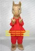 Das Lama-Lama-Maskottchen-Kostüm, roter Pyjama, Alpaka, Alpakas, Yamma-Lama, Zeichentrickfigur für Erwachsene, „Thanks Will Greet Guests“ zz8291