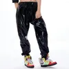 Women's Pants Fashion Kids Adult Hip Hop Harem Dance Stage Performance Sweatpants Loose Fluorescent Black Paillette Baggy Jazz Trousers