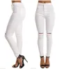 Jeans pour femmes mode taille haute Jeans Femme Femme Stretch noir blanc crayon pantalon Denim avec poches Skinny déchiré pour les femmes