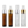 10ml Empty Clear Cosmetic Atomizer Sample Bottle Gold Silver Collar Spray Pump Portable Brown Glass Perfume Packaging Refillable Vials