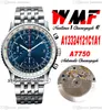 WMF A13324121C1A1 ETA A7750 Автоматический хронограф мужские часы Blue White Dial Marker Bracelet Bracelet Super Edition B2