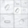 Bagues De Grappe Bagues De Grappe Boeycjr 925 Sier D Couleur 3 5Mm Total 1 0Ct Moissanite Vvs1 Bague De Mariage De Conception Simple Bandes Assorties Pour Dhjz9