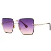 Sunglasses Brand Designer Frameless Square Women Vintage Metal Reflective Glasses For Unisex Mirror Retro Gafas8874003